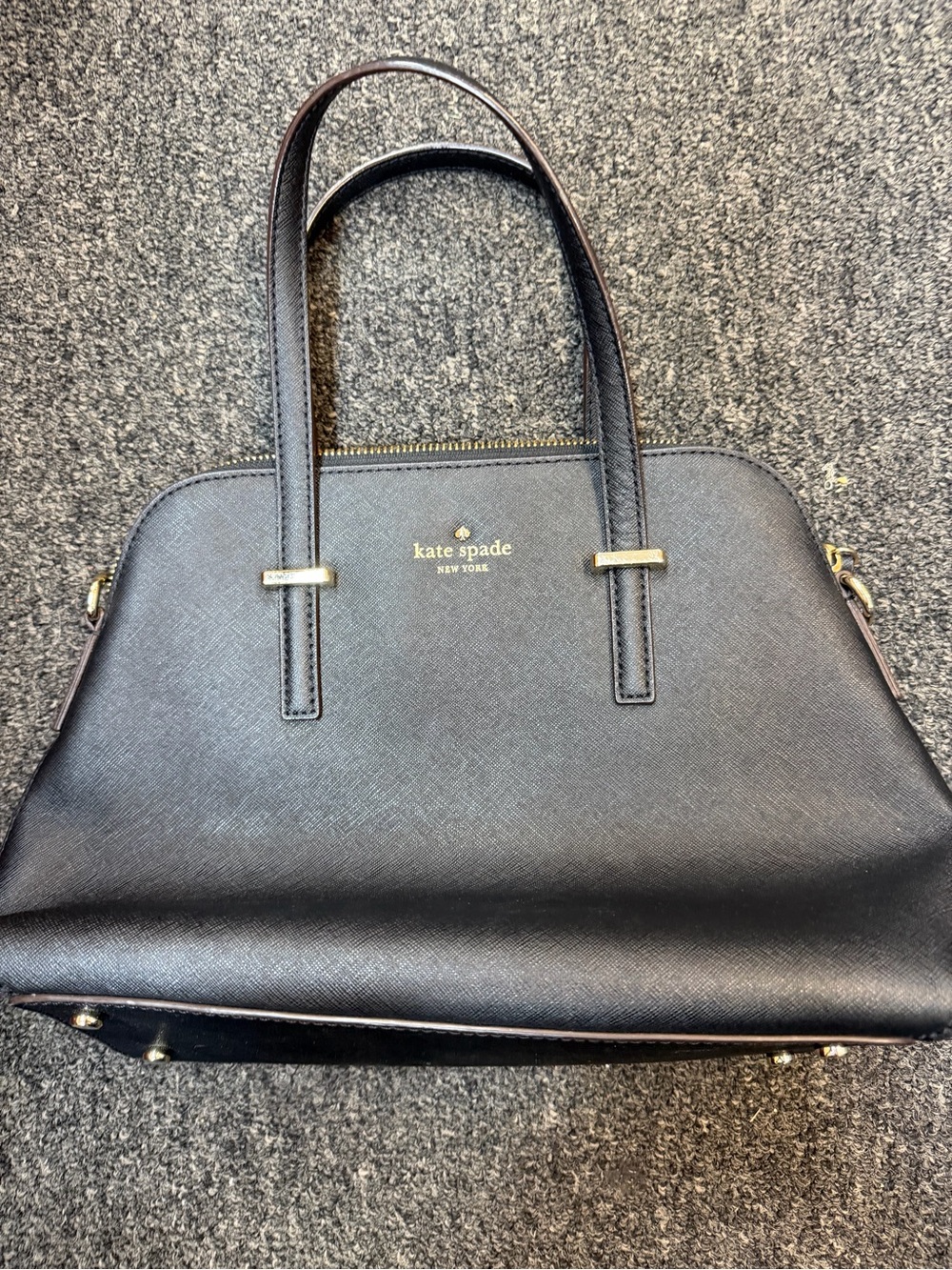 Kate Spade Saffiano Leather Dome Black Satchel Purse